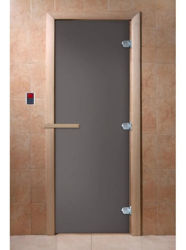 Дверь DoorWood "Затмение" 190х70 (графит матовый, коробка листва)