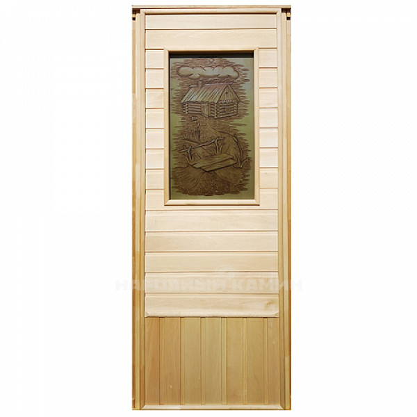 Дверь DoorWood Эконом со стеклом ФП "Изба" 184х74